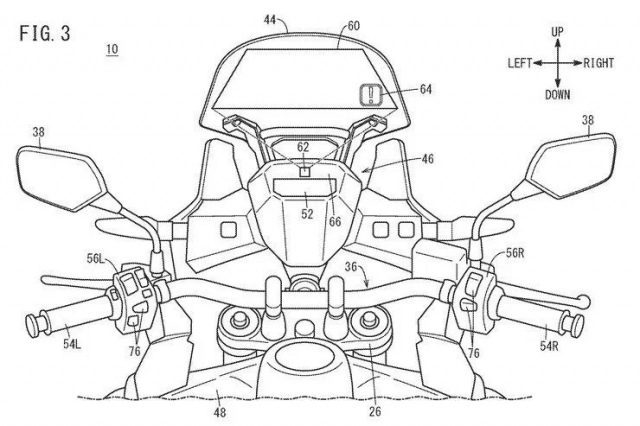 Honda tiết lộ bảng thiết kế mới về kiểu màn hình hud cho xe mô tô