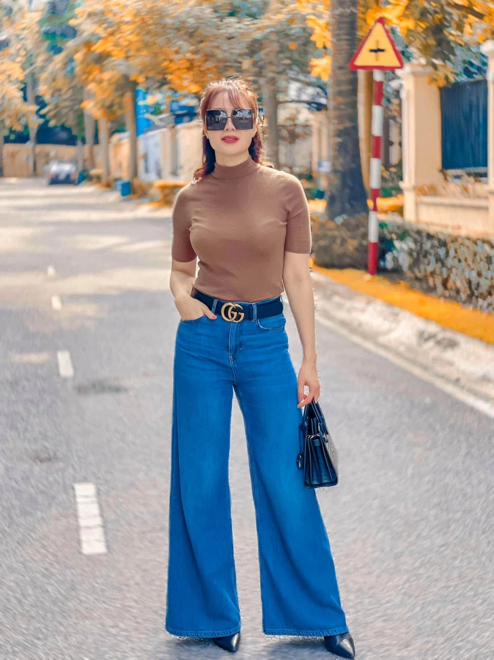 Hồng diễm diệnoutfit kéo chân siêu dài ra phố nhưng điểm thanh lịch bị trừ nhẹ vì lỗi nội y