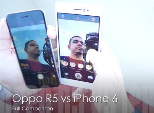 Iphone 6 đọ dáng cùng oppo r5