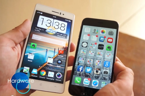 Iphone 6 đọ dáng cùng oppo r5