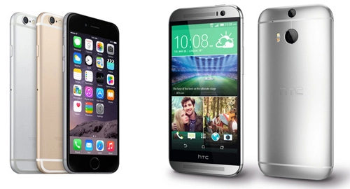 Iphone 6 so tài cao thấp với htc one m8