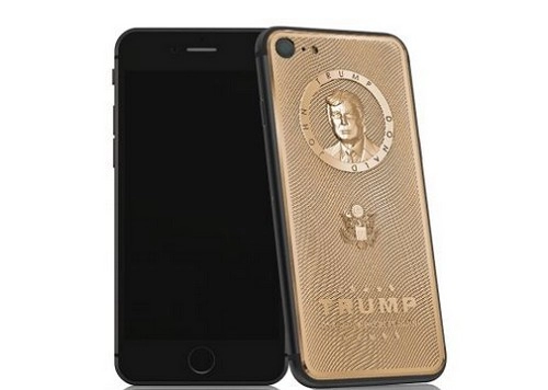 Iphone mạ vàng khắc hình donald trump giá cao