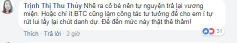 Lê âu ngân anh bị đề nghị tước vương miện và đây là phản ứng của cư dân mạng