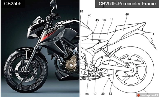 Lộ hình ảnh thiết kế khung sườn mới của honda cb250f 2019