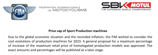 Lộ tin giải đua world superbike sẽ tăng giới hạn giá xe đua trong năm mới