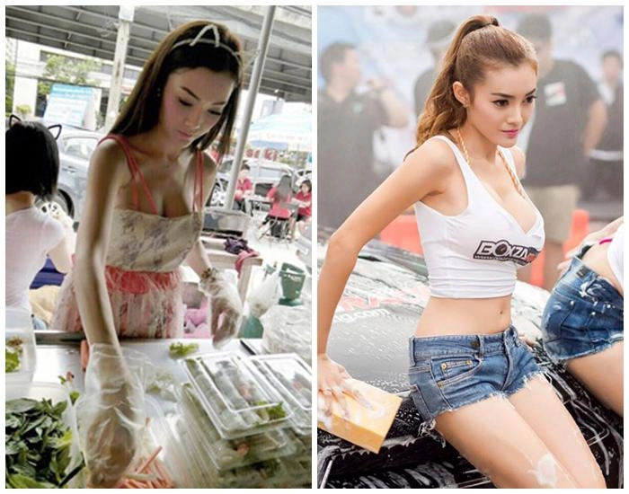 Những cô chủ hàng ăn gây sốt vì màn khoe thịt cúi xuống là bày cả mâm trước mặt khách