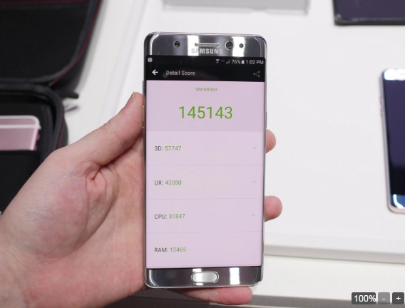 Samsung galaxy note 7 đọ hiệu năng với các siêu phẩm khác