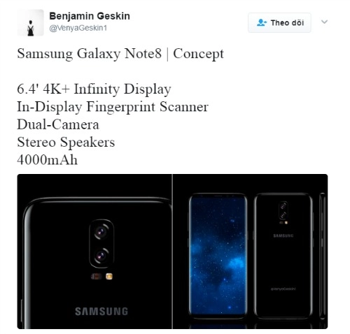 Samsung galaxy note 8 màn hình 64 inch đẹp mê hồn
