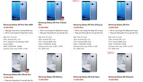 Samsung galaxy s8 bán dưới giá loạn giá