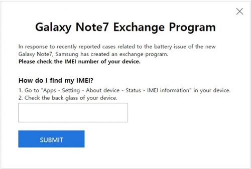 Samsung giúp người dùng kiểm tra lỗi galaxy note 7 trên web