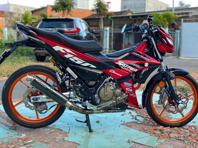 Satria 150 độ gây tê người xem với dàn chân cnc của racingboy