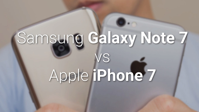 So sánh sơ bộ giữa samsung galaxy note 7 với iphone 77 plus