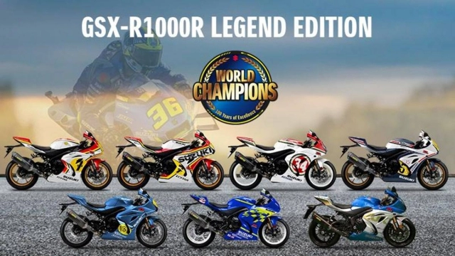 Suzuki ra mắt gsx-r1000r legend edition kỷ niệm giải vô địch thế giới với 7 màu