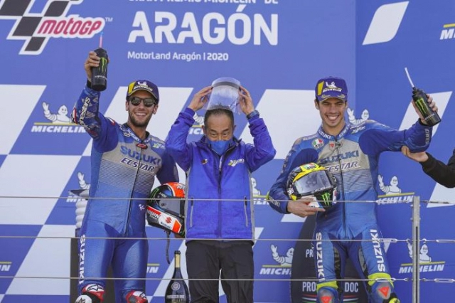 Suzuki trở lại vị trí hàng đầu motogp 2020 với chiến thắng nhân đôi ở aragon