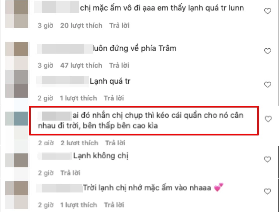 Thiều bảo trâm giữa tâm bão ăn diện phong phanh diện quần ngắn cũn bên thấp bên cao