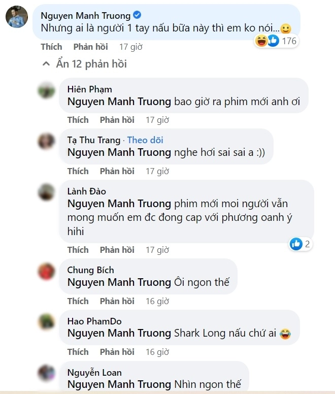 Vợ mạnh trường khoe cơm ngon canh ngọt bình luận của nam diễn viên gây tò mò