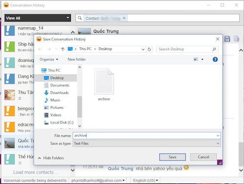 Xem lại lịch sử chat trên yahoo messenger từ 5 năm trước
