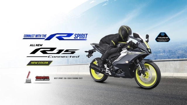 Yamaha r15 v4 2023 tiếp tục ra mắt màu xám vàng mới bắt mắt hơn