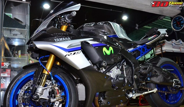 Yamaha r1m khá hấp dẫn với lối xây dựng đẳng cấp từ bd speed racing