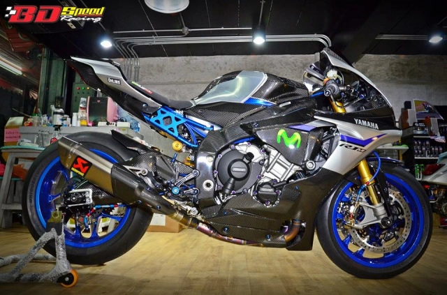 Yamaha r1m khá hấp dẫn với lối xây dựng đẳng cấp từ bd speed racing