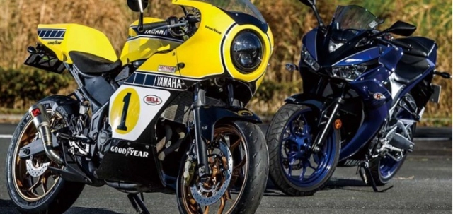 Yamaha r3 bản tùy chỉnh cafe racer lấy cảm hứng từ huyền thoại yzr500 kenny roberts