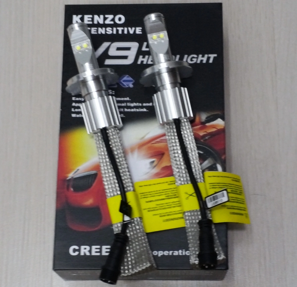 01 bóng đèn led chân h4 kenzo v9 thay cho xhp70 - dual color cos 4300k pha 6000k