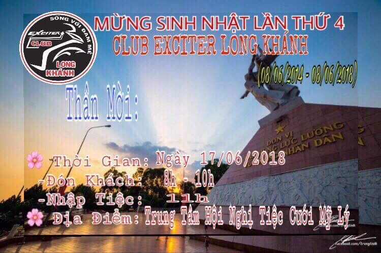 2banhvn đồng hành cùng club exciter long khánh mừng sinh nhật lần thứ 4