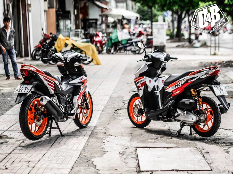 Cặp đôi repsol đẹp hoàn hảo và tinh tế của biker việt