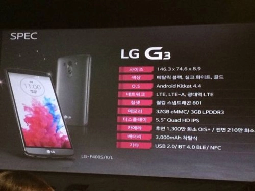 Cấu hình chi tiết của siêu phẩm lg g3