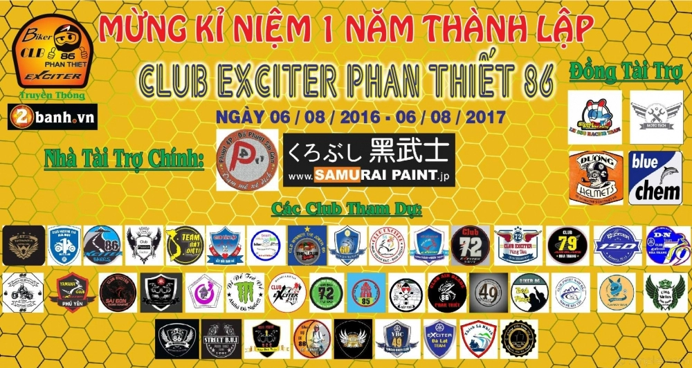 Club exciter phan thiết 86 mừng kỉ niệm i năm thành lập