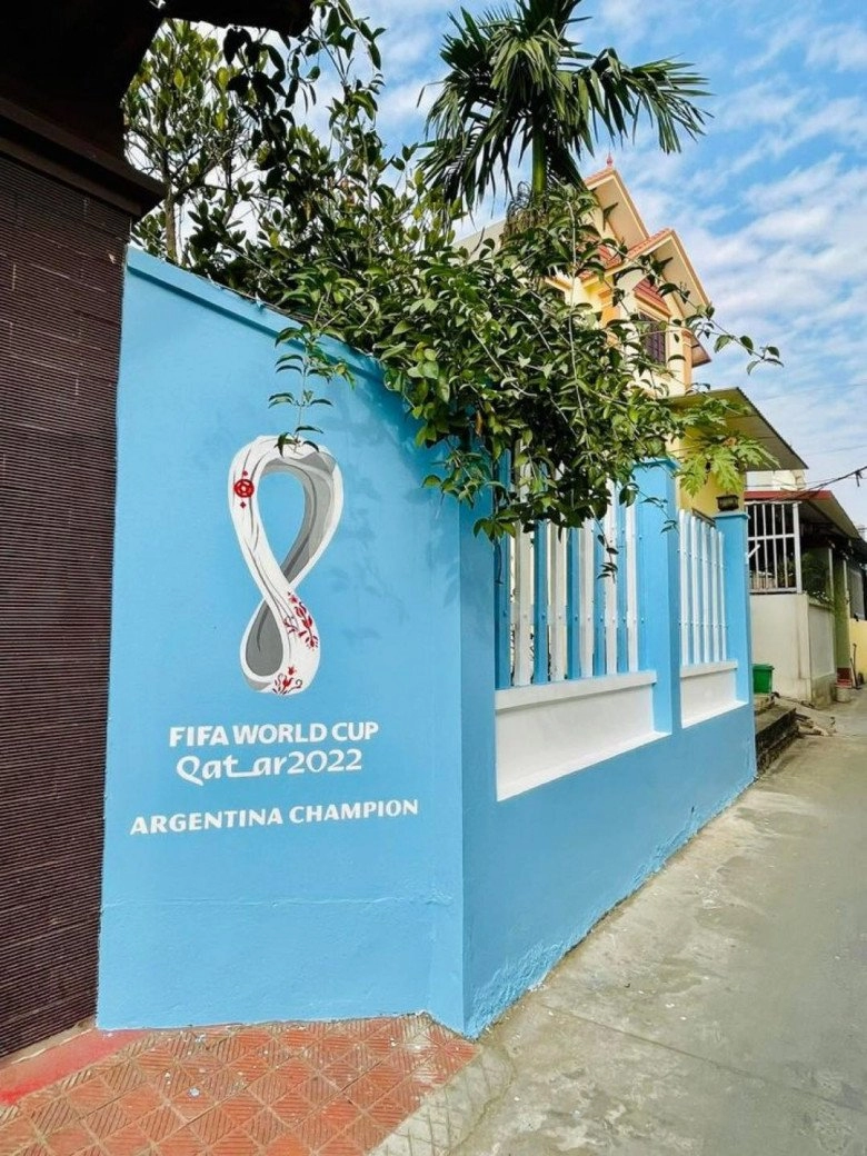 Đại gia hà nội vẽ messi lên tường mừng argentina vô địch world cup căn nhà bề thế không phải dạng vừa