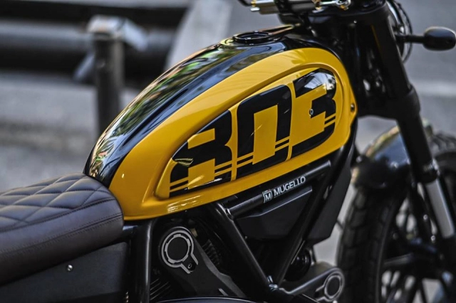 Ducati scrambler icon độ nổi bật và cực chất với tone vàng chói chang