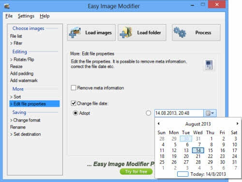 Easy image modifier xử lý ảnh đồng loạt