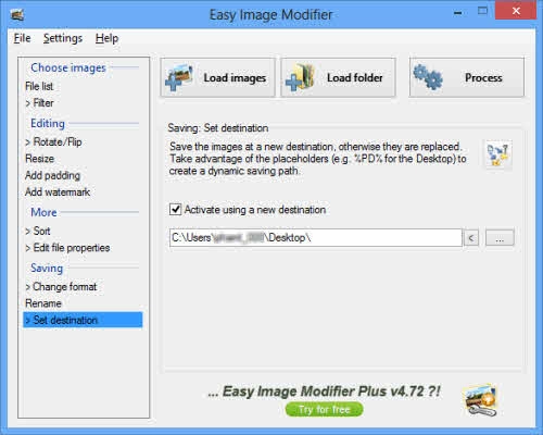 Easy image modifier xử lý ảnh đồng loạt