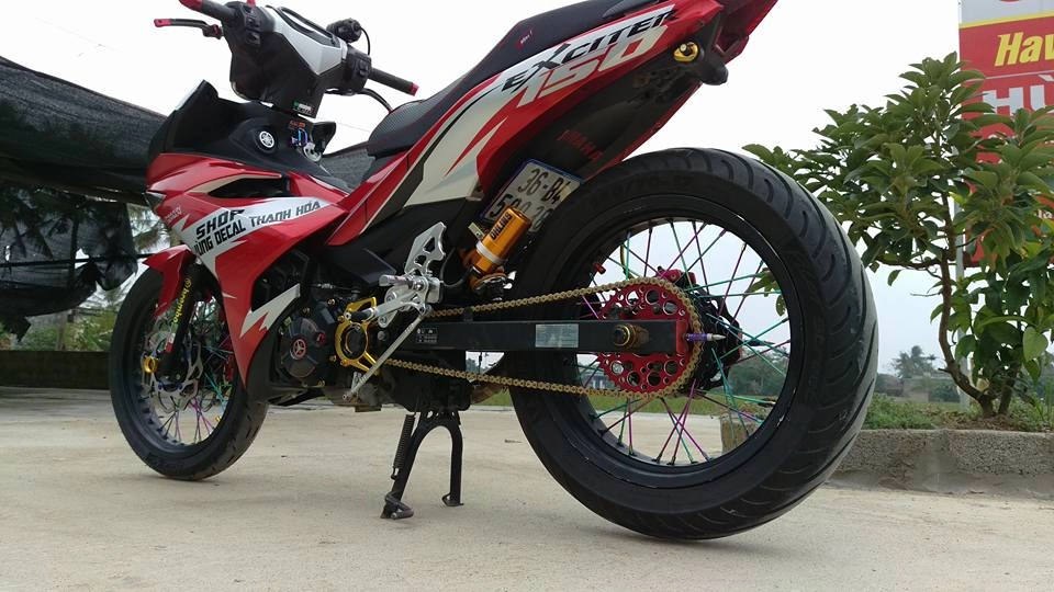 Exciter 150 độ cứng cáp với nhiều đồ chơi chất của biker thanh hóa