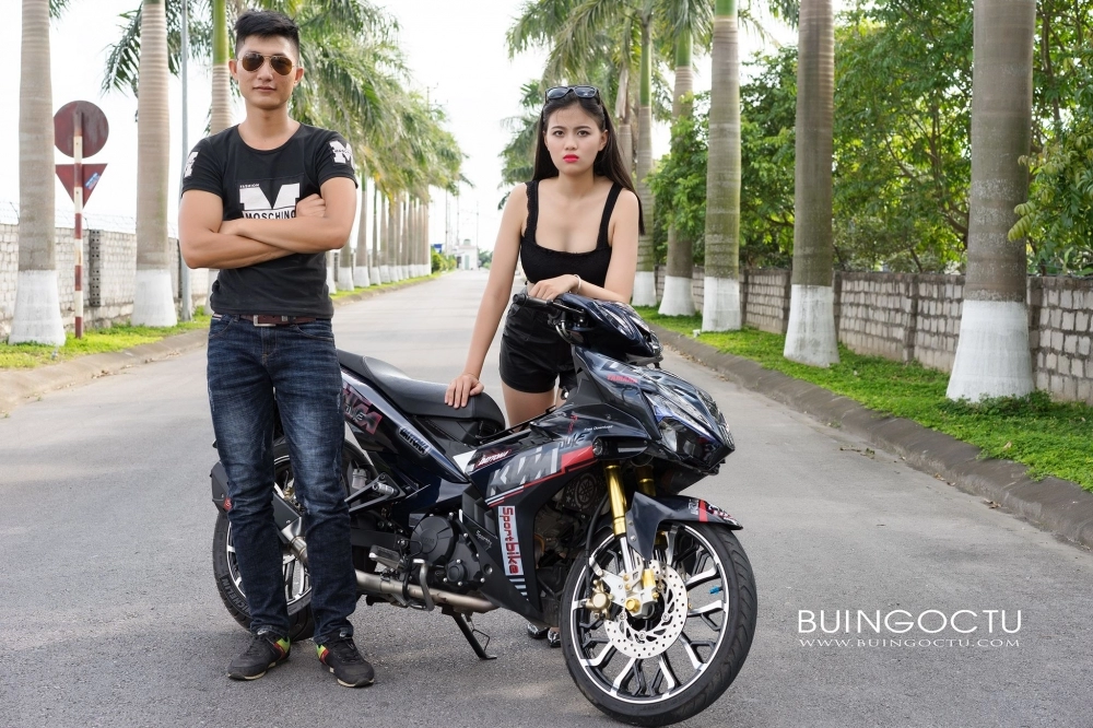 Exciter 150 lên đầu luvias kết hợp mặt là air balde và exciter 135 lên dàn chân pkl của biker hd