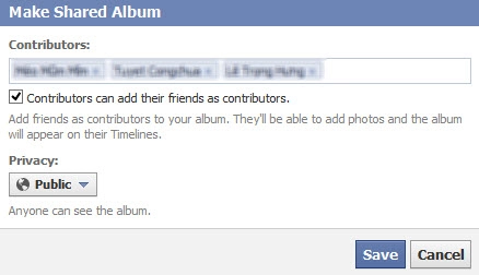 Facebook nhiều người cùng upload ảnh vào một album