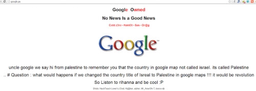 Hacker tấn công google đòi lại tên palestine trên google maps