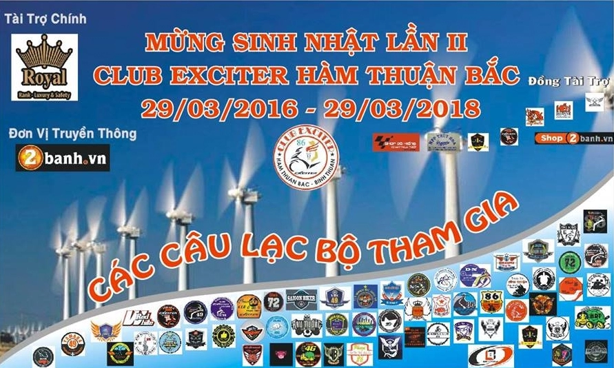 Hàng trăm chiếc exciter đổ về mừng club exciter hàm thuận bắc tròn ii tuổi