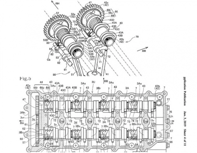 Honda hé lộ bảng thiết kế van biến thiên-vtec mới có được áp dụng cho cbr1000rr mới