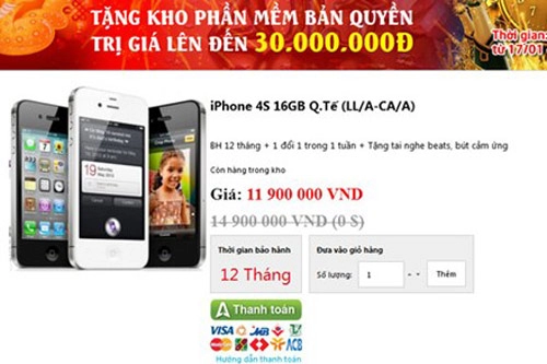 Iphone 4 4s trôi bảo hành là hàng dựng