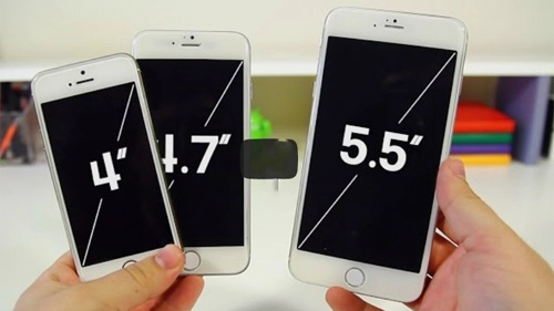 Iphone 6 màn hình 47 và 55 inch đọ dáng smartphone khác