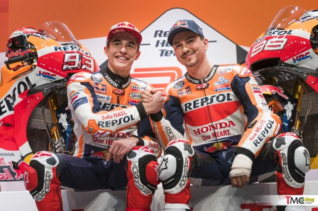 Jorge lorenzo 99 và marquez 93 chính thức chung mái nhà honda repsol ở mùa giải motogp 2019