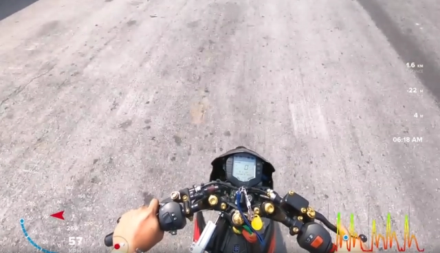 Không tương vơi raider 150 đô gac may ktm đat vận tôc 167km qua gps trong 400m