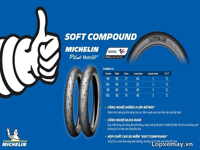 Lốp xe máy michelin pilot moto gp sơ lược về dòng lốp mang công nghệ đường đua