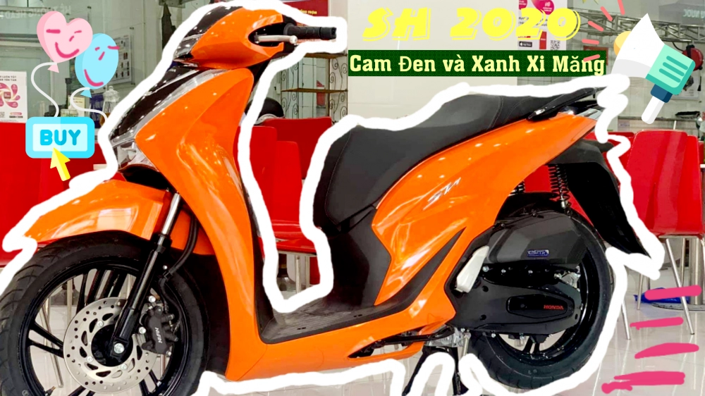 Ngắm xe honda sh 2020 lột xác với màu cam đen và xanh xi măng