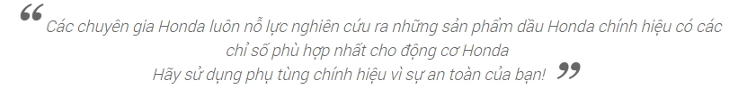 Những điều cần biết về phụ tùng chính hãng honda