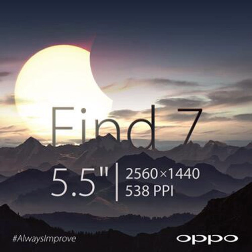 Oppo find 7 màn hình 55 inch độ phân giải 2k