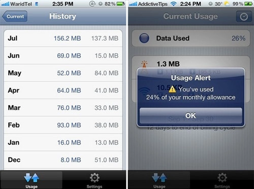 Quản lý lưu lượng internet trên iphone