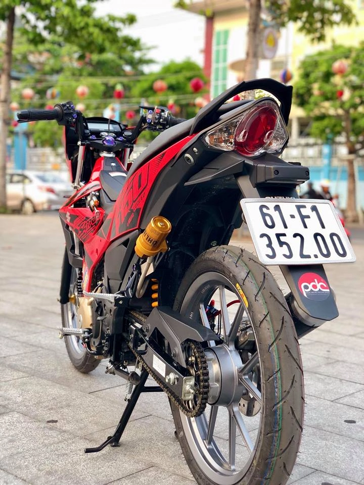 Satria f150 độ đẹp ngất ngây với loạt đồ chơi kiểng của biker bình dương